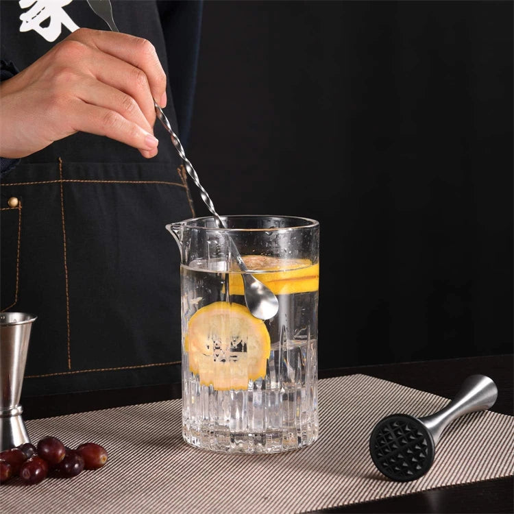LMETJMA Muddler de cóctel de acero inoxidable de 10 pulgadas y cuchara mezcladora, juego profesional de puddler de cóctel para Bar para mojitos JT201