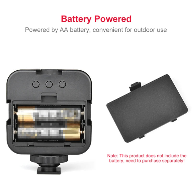 Luz LED de Relleno Recargable 6500K para Cámaras