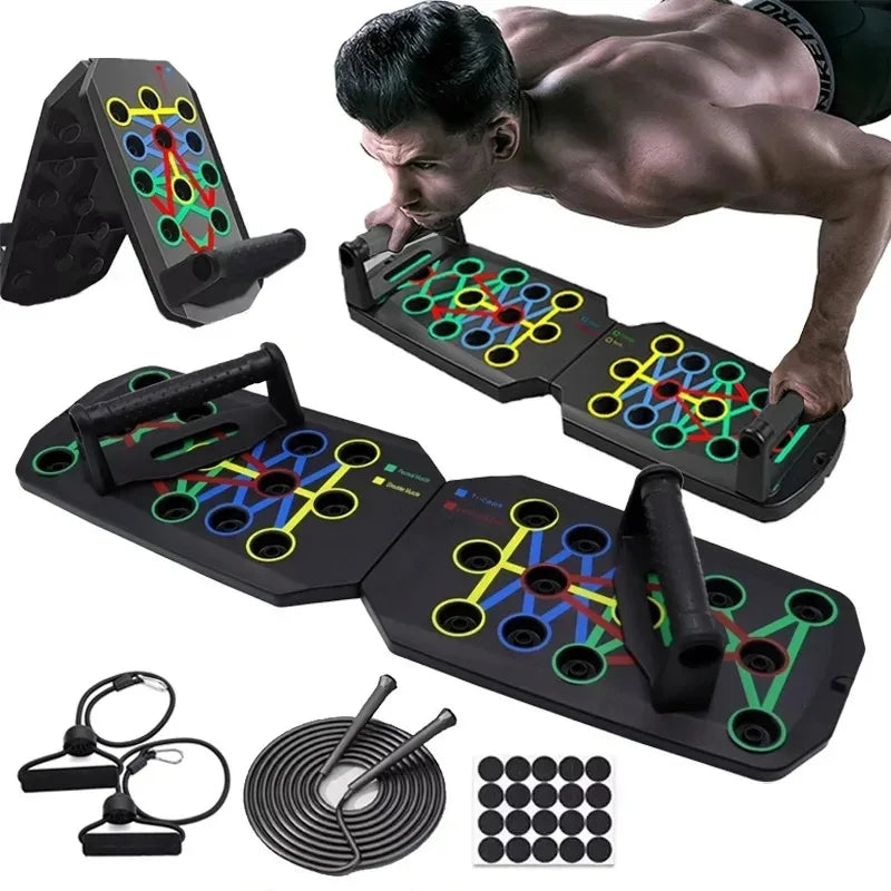 Tabla de flexiones plegable multifuncional para fitness en casa o exteriores