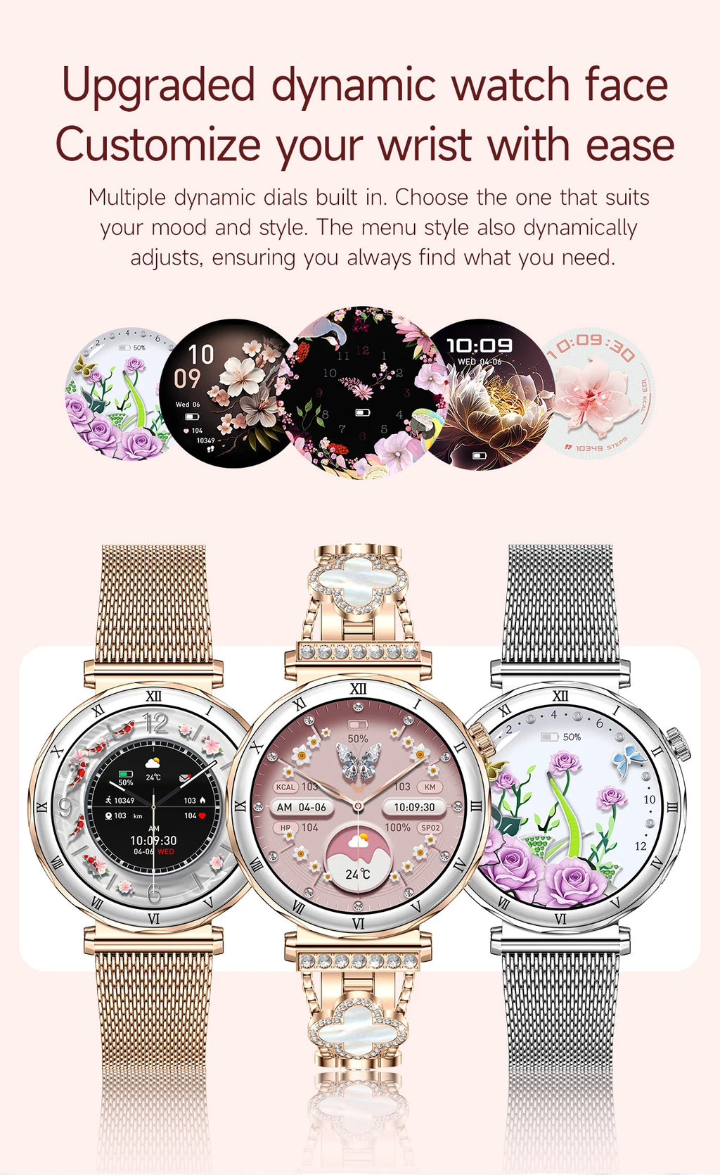 LIGE Reloj Inteligente Ultrafino 6.2mm Mujer