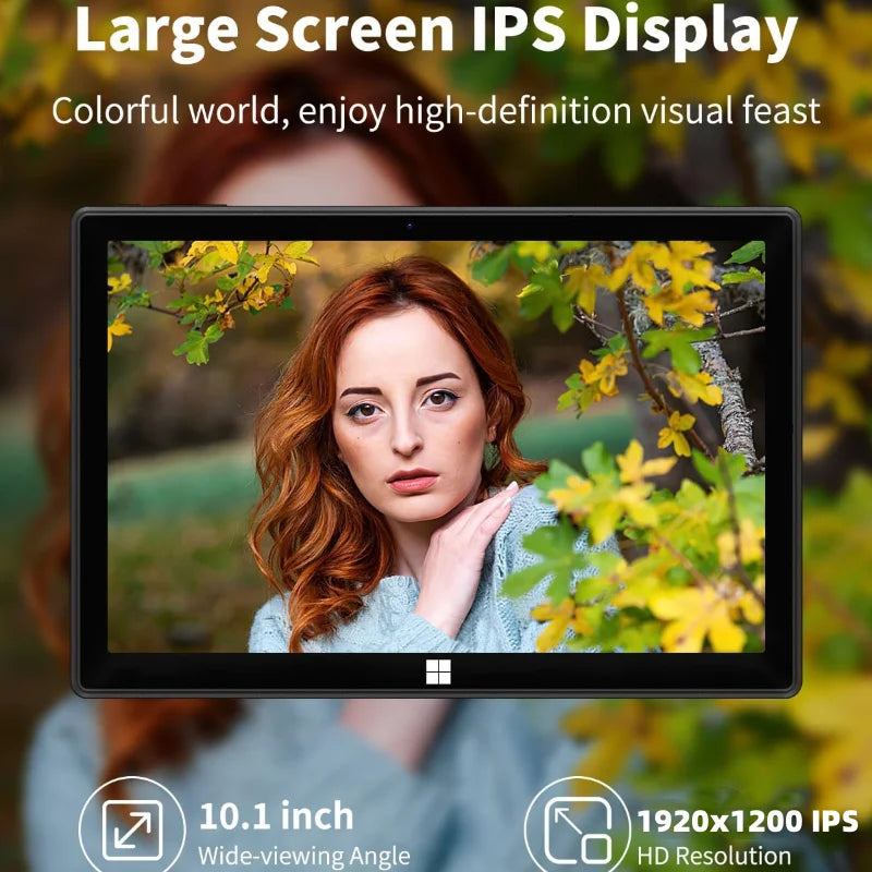 Tablet PC AR20 de 10.1 Pulgadas con Windows 11, 4 GB de RAM DDR, 64 GB, Intel Celeron N3350 de Cuatro Núcleos, 1920 x 1200 HD IPS, HD-MI, Tipo-C, Cámaras Duales
