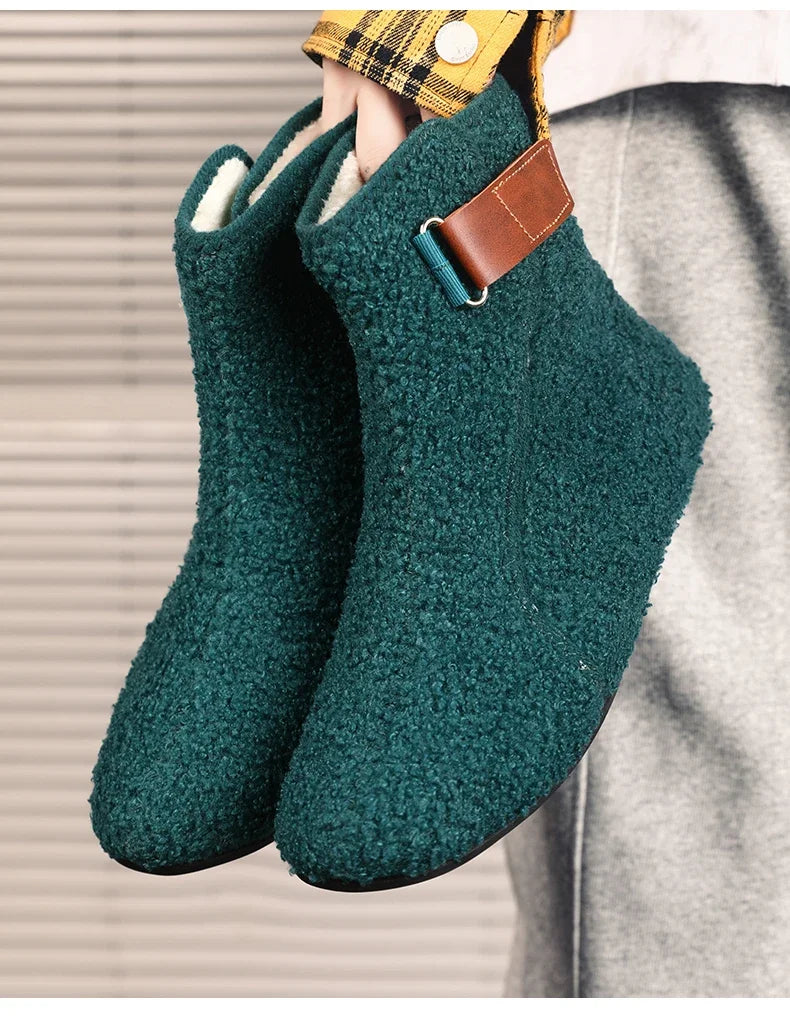 YRZL, zapatos de algodón de invierno, botines para hombre, zapatillas ligeras sin cordones cálidas, mocasines de algodón de felpa para interiores, zapatos cálidos de invierno para hombre