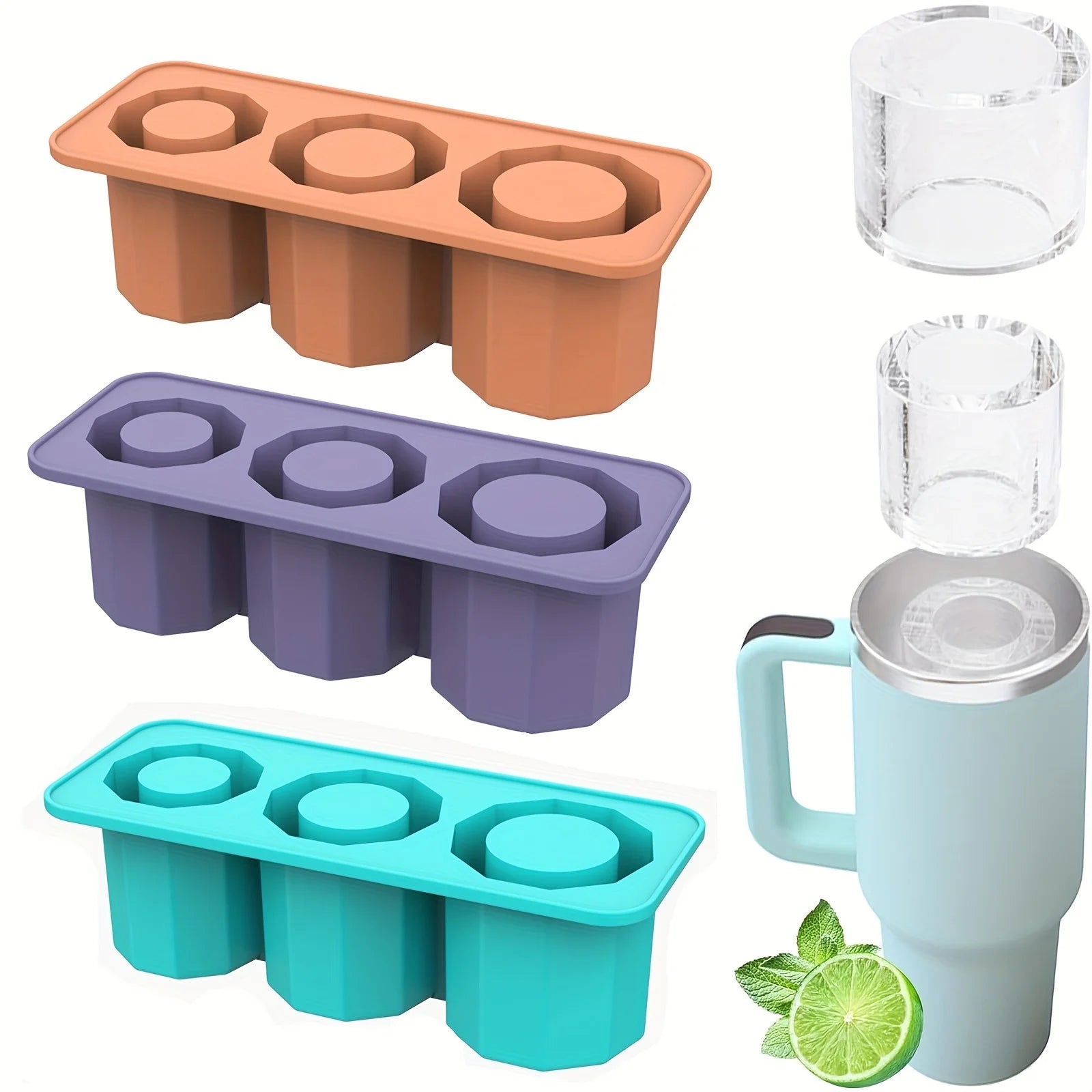 Bandeja de silicona para hielo de grado alimenticio, molde para taza de hielo, sin BPA, Stanley