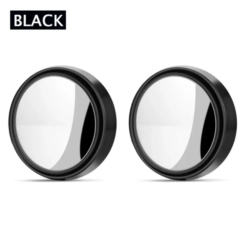 Espejo de punto ciego convexo con marco redondo, gran angular de 360 grados, espejo retrovisor transparente ajustable, accesorios para coche, 2 uds.