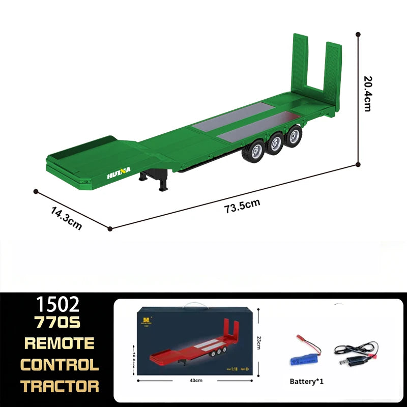 HUINA 1501 770S 1502 1/18 RC Tractor 2,4G 19CH RC camión remolque de ingeniería con luces y sistema de sonido RC coche modelo juguete para regalo