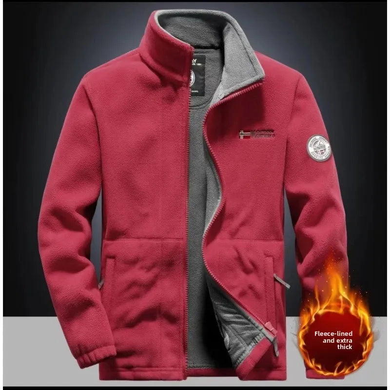 Chaqueta de Polar para Hombre con Cremallera — Abrigo de Otoño e Invierno