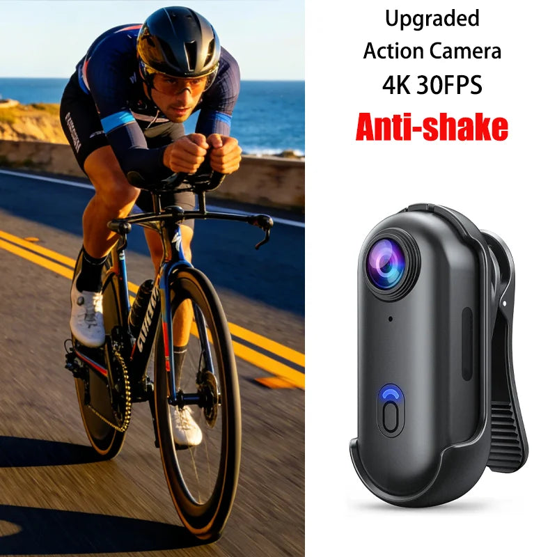 Mini cámara magnética 4K con estabilización EIS resistente al agua para deportes