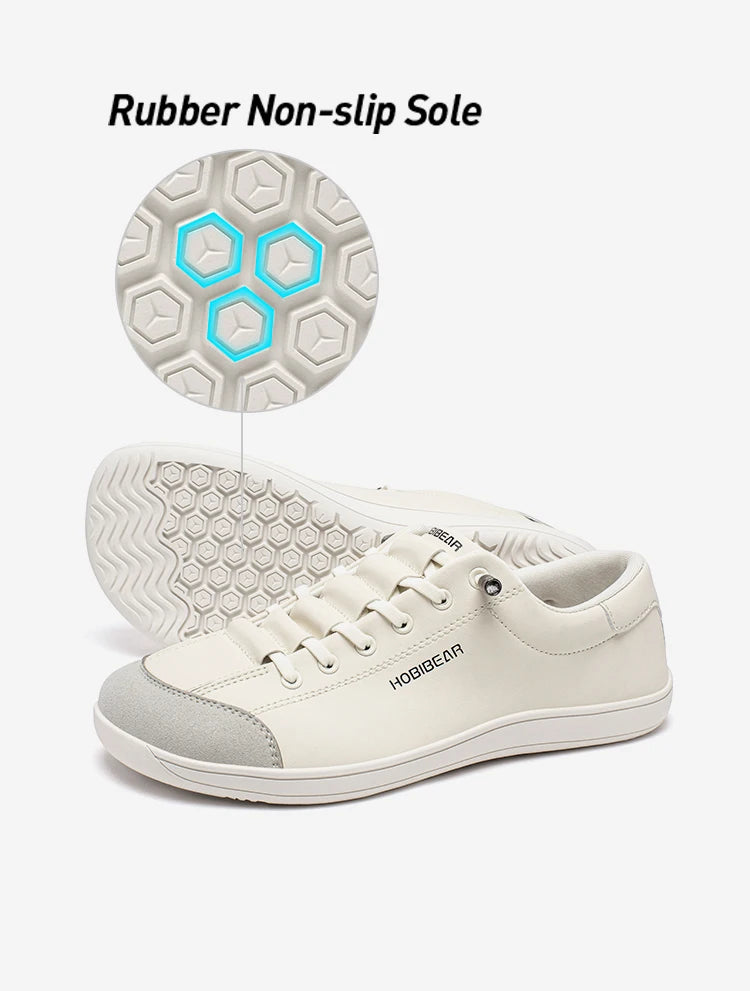 HOBIBEAR zapatos descalzos Unisex punta ancha zapatillas de deporte de cuero Artificial Zero Drop Slip On zapatos cómodos ligeros al aire libre
