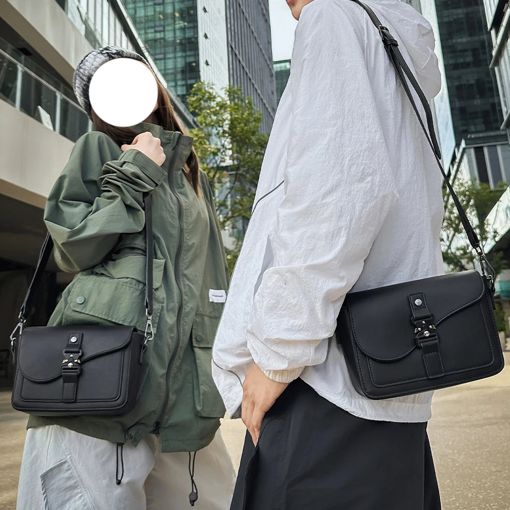 Bolso de hombro individual, piel de vaca auténtica para hombre, diseño de nicho, bolso cruzado informal, textura de moda, bolso cuadrado pequeño
