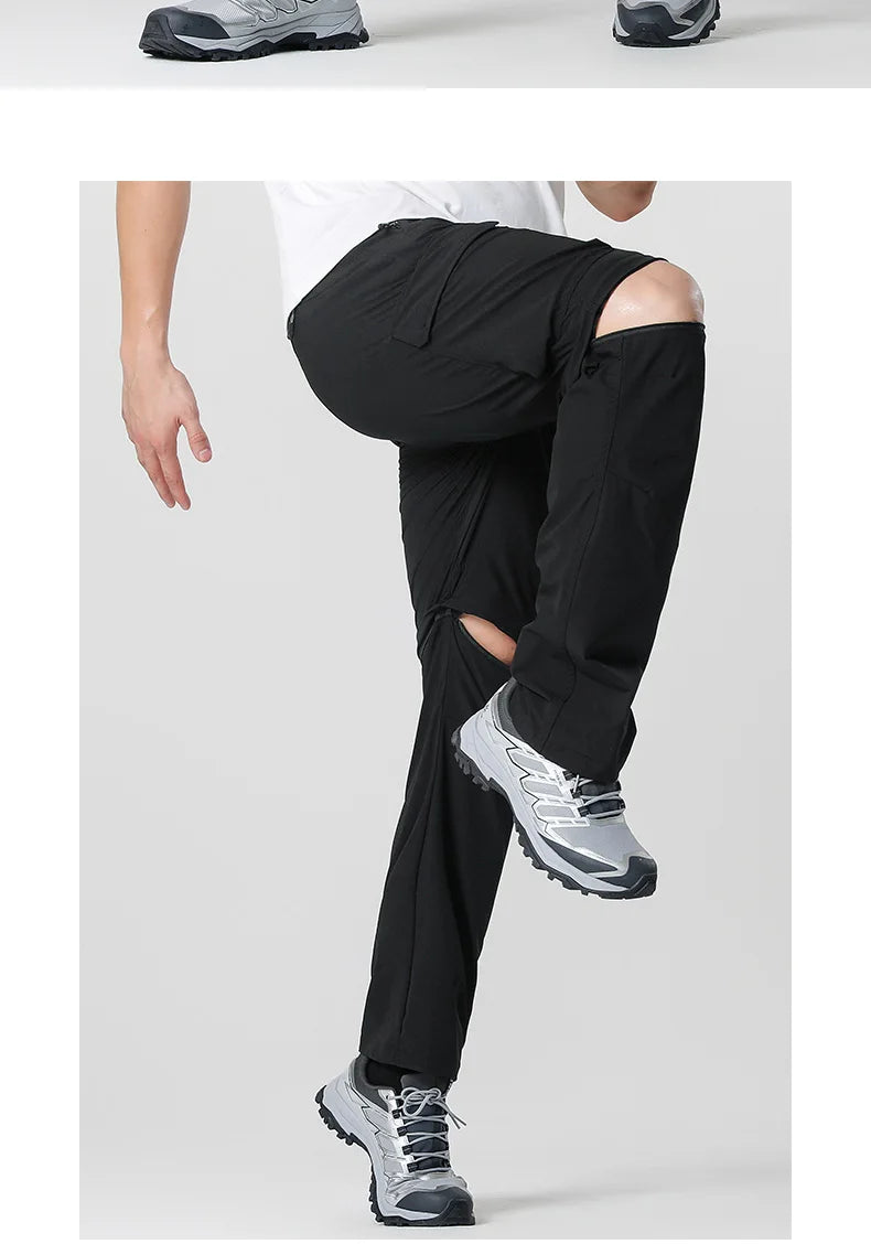 Pantalones convertibles de senderismo tipo cargo para hombre, impermeables, de secado rápido, livianos, con cremallera extraíble, perfectos para aventuras al aire libre, pesca y camping, equipo de senderismo versátil para