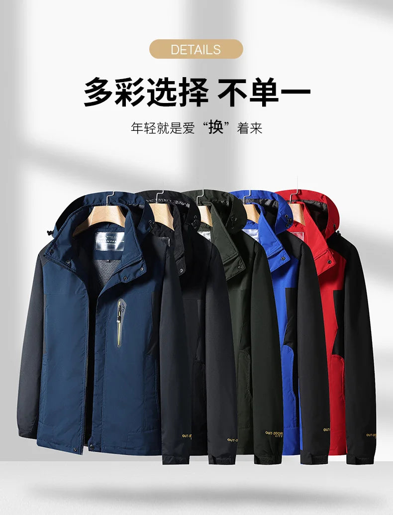 Chaqueta Impermeable de Senderismo para Hombre, Cortavientos