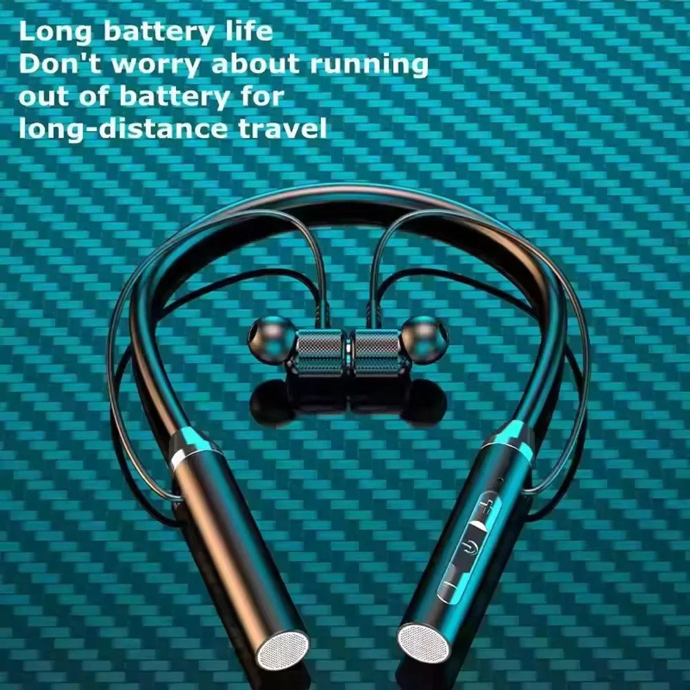 Auriculares inalámbricos con Bluetooth, cascos con banda para el cuello, auriculares deportivos estéreo para videojuegos, auriculares magnéticos impermeables con pantalla LED