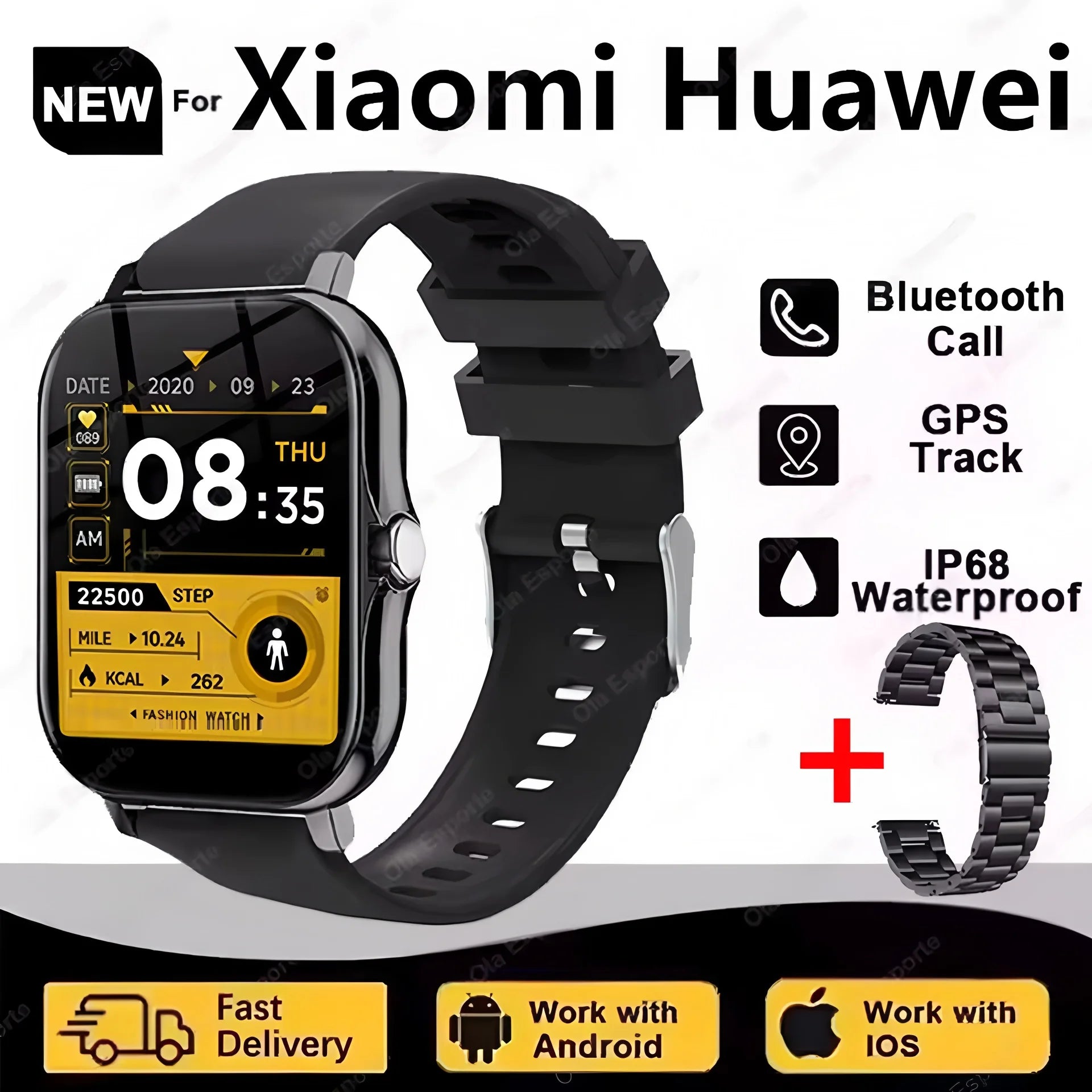Smartwatch AMOLED 2,02 Pulgadas con NFC, GPS y Monitor de Salud