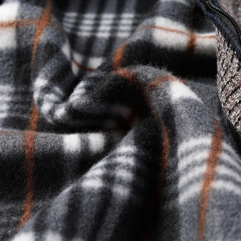 Otoño Invierno cálido cárdigan hombres suéteres de lana chaquetas con cremallera completa Slim Fit marca de lujo suéter tejido abrigo Jersey americano