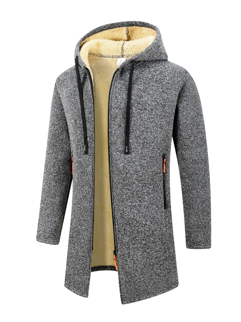 Chaqueta con Capucha Gruesa para Hombre, Cremallera, Abrigo de Invierno