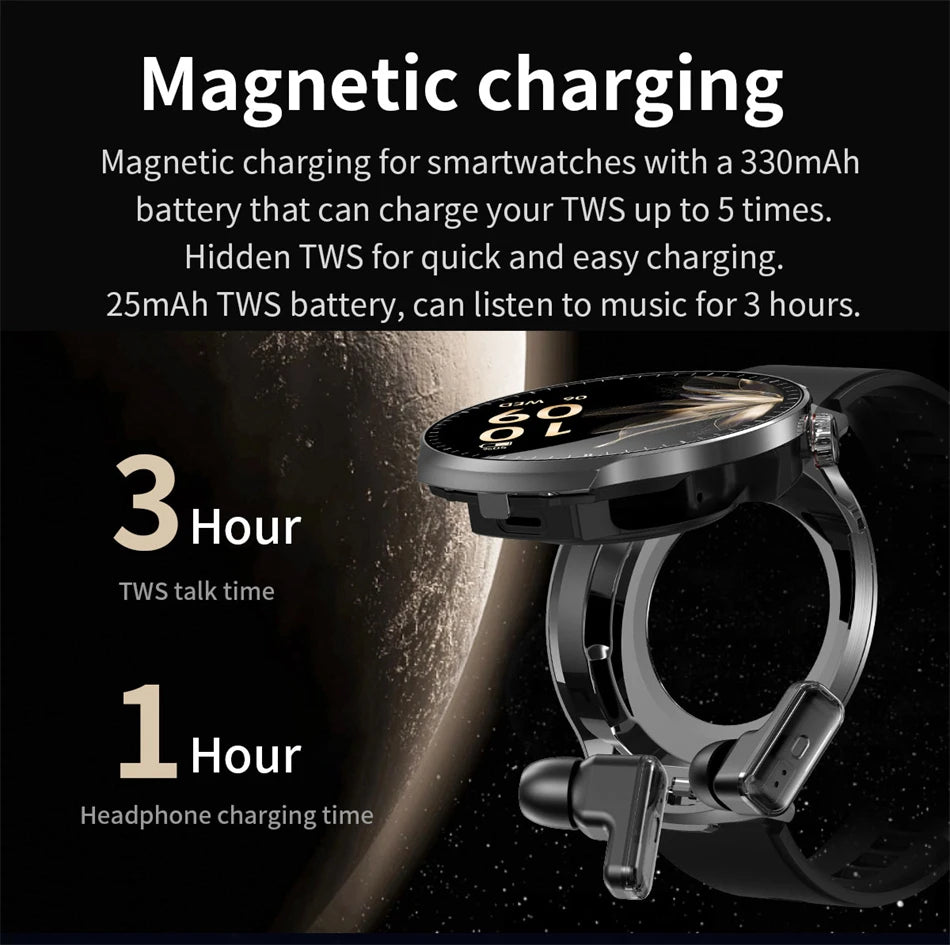 Smartwatch LIGE TWS 2 en 1 con auriculares Bluetooth y monitor cardíaco