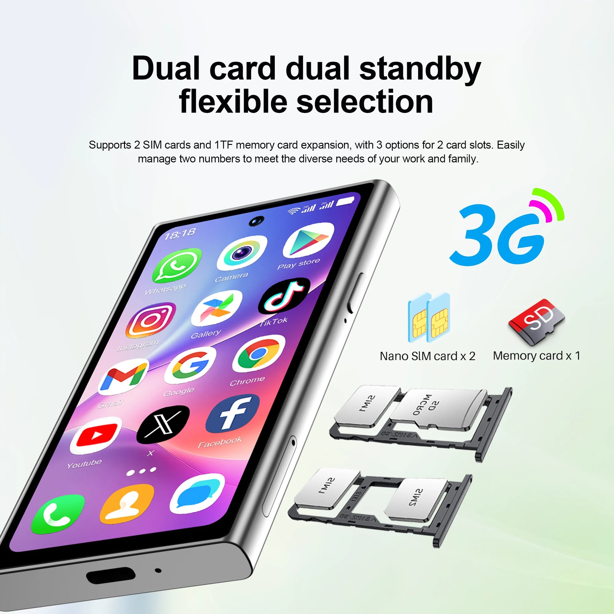 SERVO S27 MINI Android Palm Smartphone 3G WCDMA RAM 2GB ROM 16GB Google Play Desbloqueo facial Dual SIM Pantalla de 4,0 "Mini teléfonos inteligentes