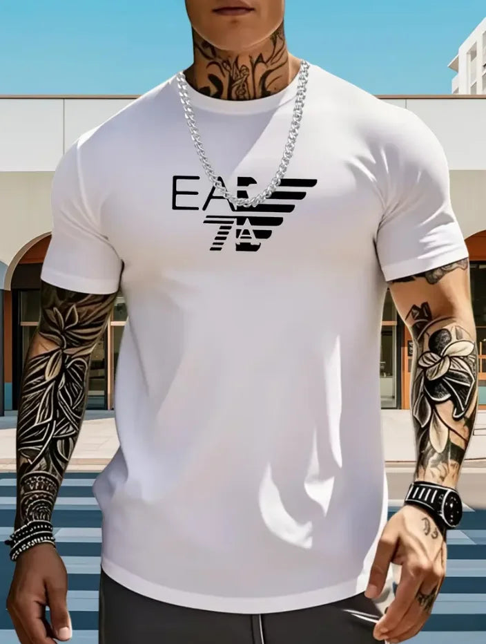 Camiseta de Algodón Holgada para Hombre y Mujer, Cuello Redondo