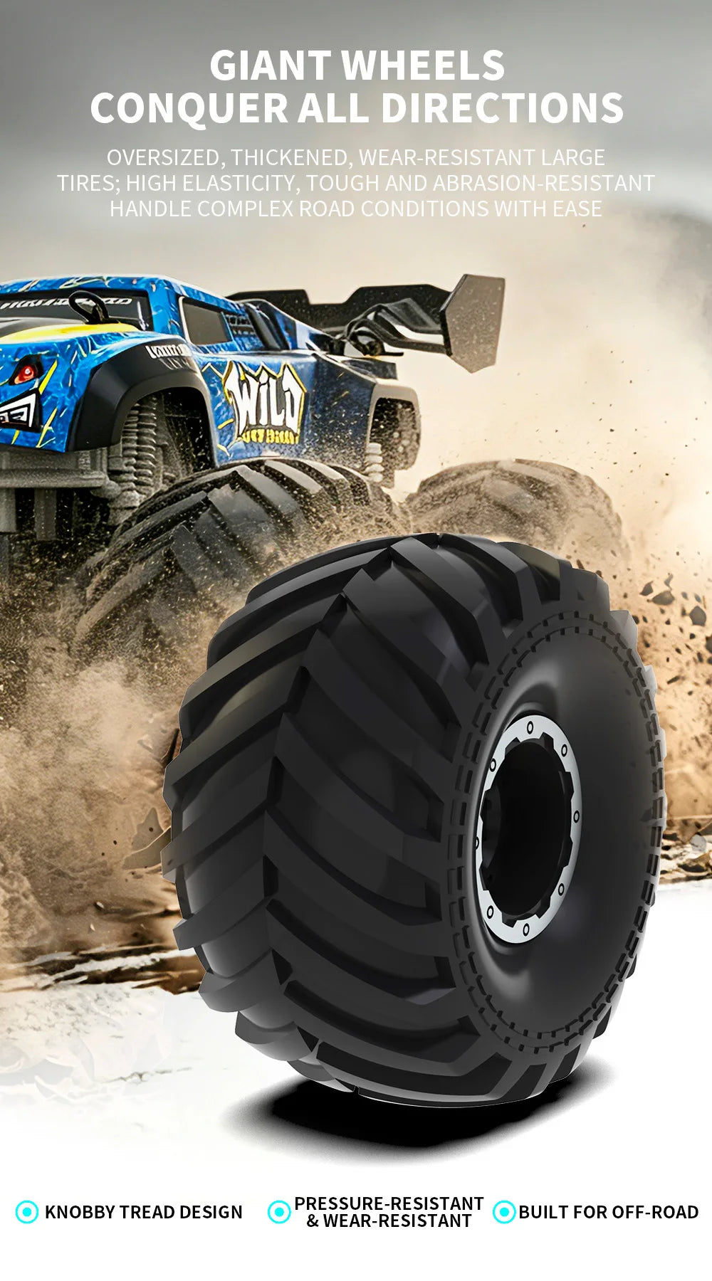 Monster Truck RC Anfibio 4WD Control Remoto Tierra y Agua