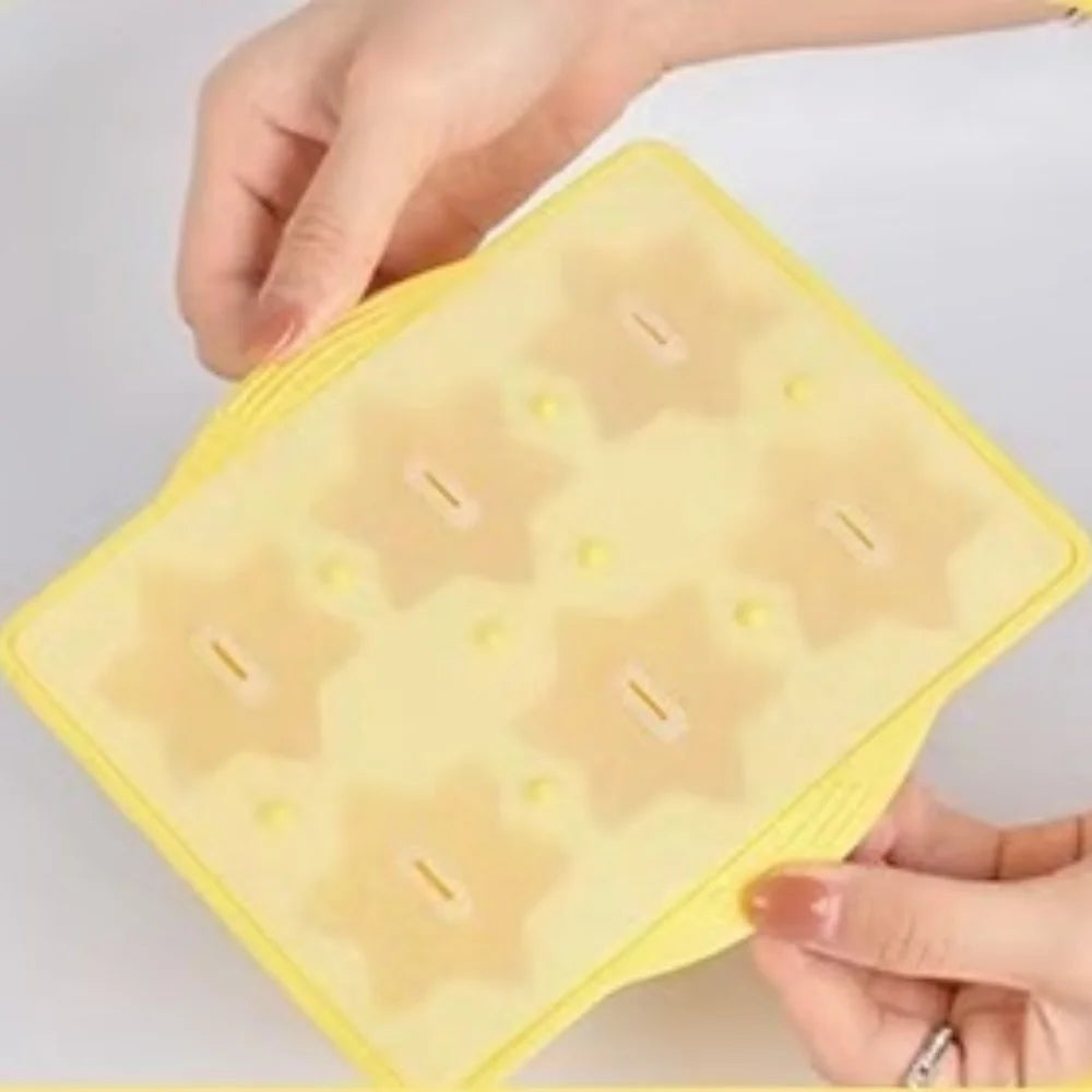 Molde de silicona para helados, molde para paletas de hielo, molde para postres caseros, molde para cubos de jugo con pajita, máquina para hacer helados