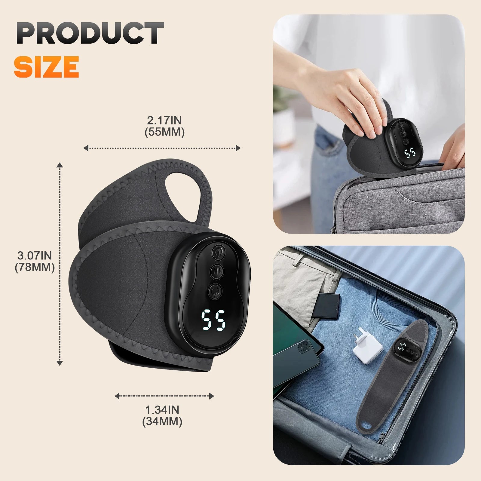 Protector de Muñeca Eléctrico con Calefacción, Masaje por Vibración, Compresa Caliente, Soporte para Muñeca, Tobillera, Protector de Mano, Recargable