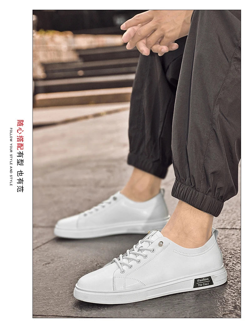 Zapatos casuales, zapatos deportivos de piel de vaca, zapatos planos, zapatos casuales clásicos para hombres, nuevos estilos de primavera y otoño, zapatos casuales de moda