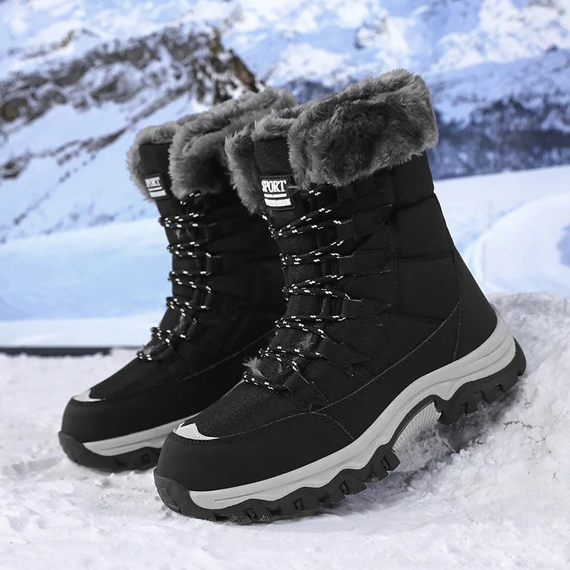 Botas de nieve para mujer forradas de felpa antideslizantes y cálidas