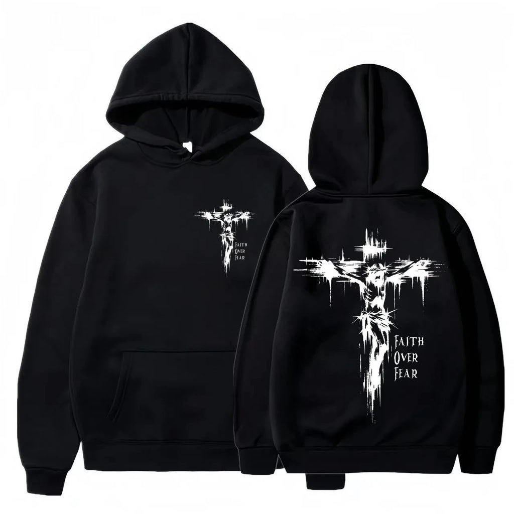 Sudadera con Capucha Estampado Religioso para Hombre, Pullover