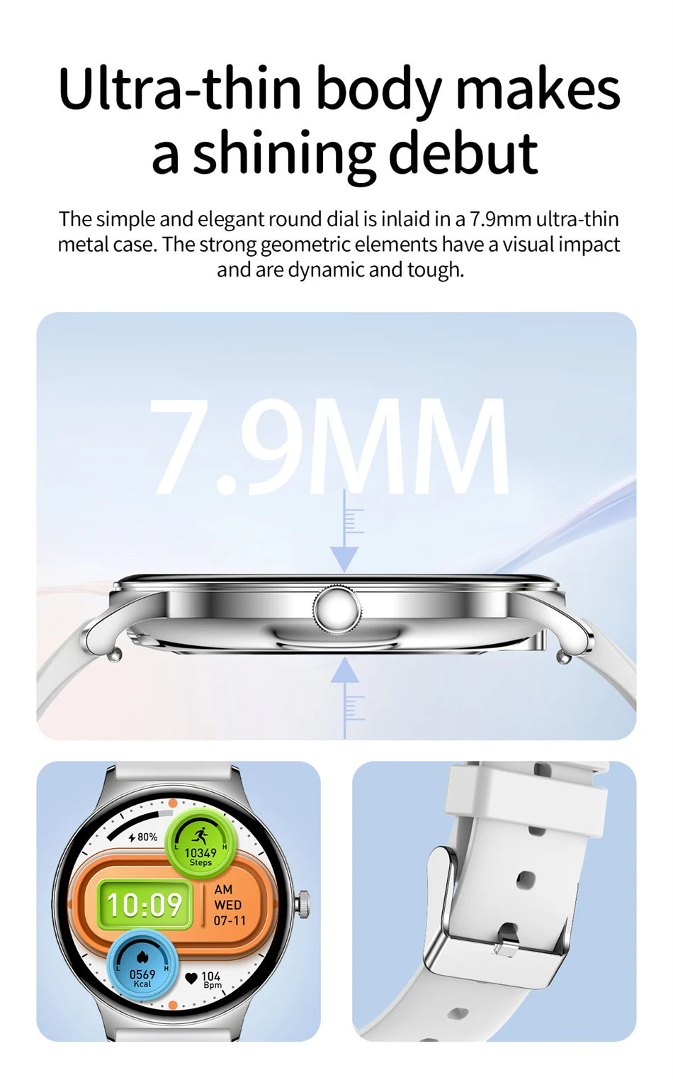Reloj Inteligente LIGE AMOLED con Monitor Menstrual