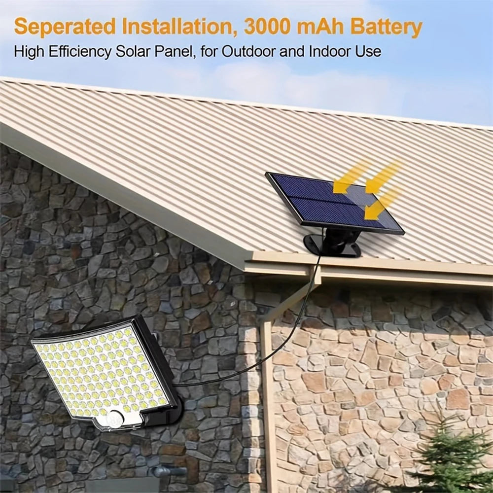 Lámpara Solar 106 LED para Exterior con Sensor de Movimiento Impermeable
