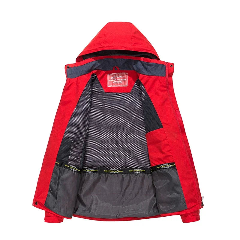 Chaqueta de senderismo impermeable para hombre, cortavientos a prueba de viento de gran tamaño, Camping, caza, correr, senderismo, pesca, abrigo para hombre al aire libre