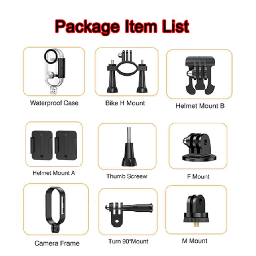 Kit de accesorios para cámara H88 con soporte y estuche impermeable