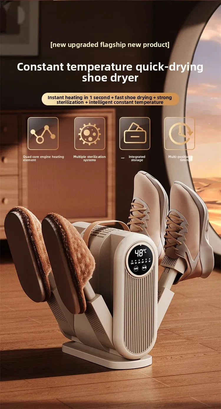 Secador de zapatos plegable, secador de zapatos y botas eléctrico portátil, Control de sincronización, desodorización para el hogar, calcetines, botas, calentador