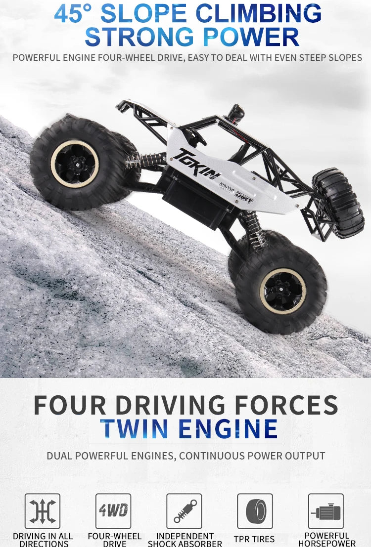 Auto RC 4x4 Todoterreno Control Remoto 1:12 OiKe con Luces LED