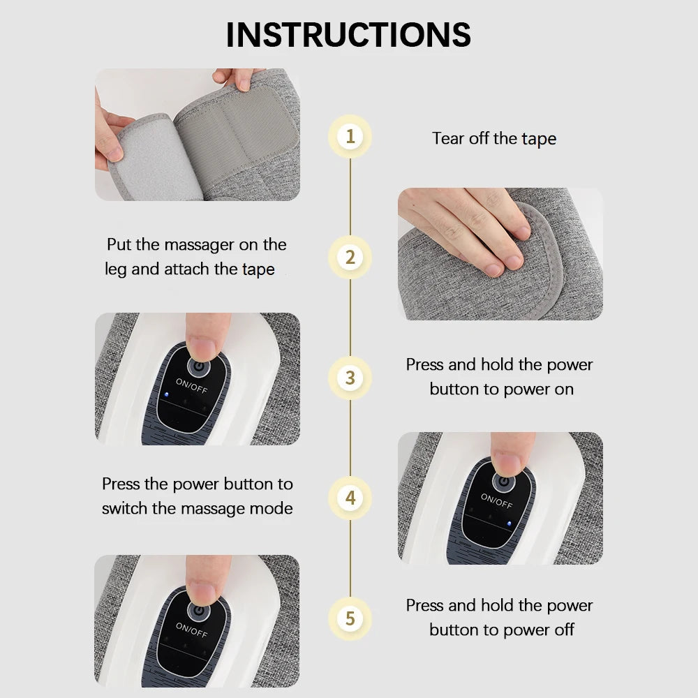 Eléctrica 360 °   Masajeador de pantorrilla con presión de aire, masaje inalámbrico de piernas, 3 modos de compresión de Airbag, relajación del músculo de la pantorrilla del pie, alivia la fatiga