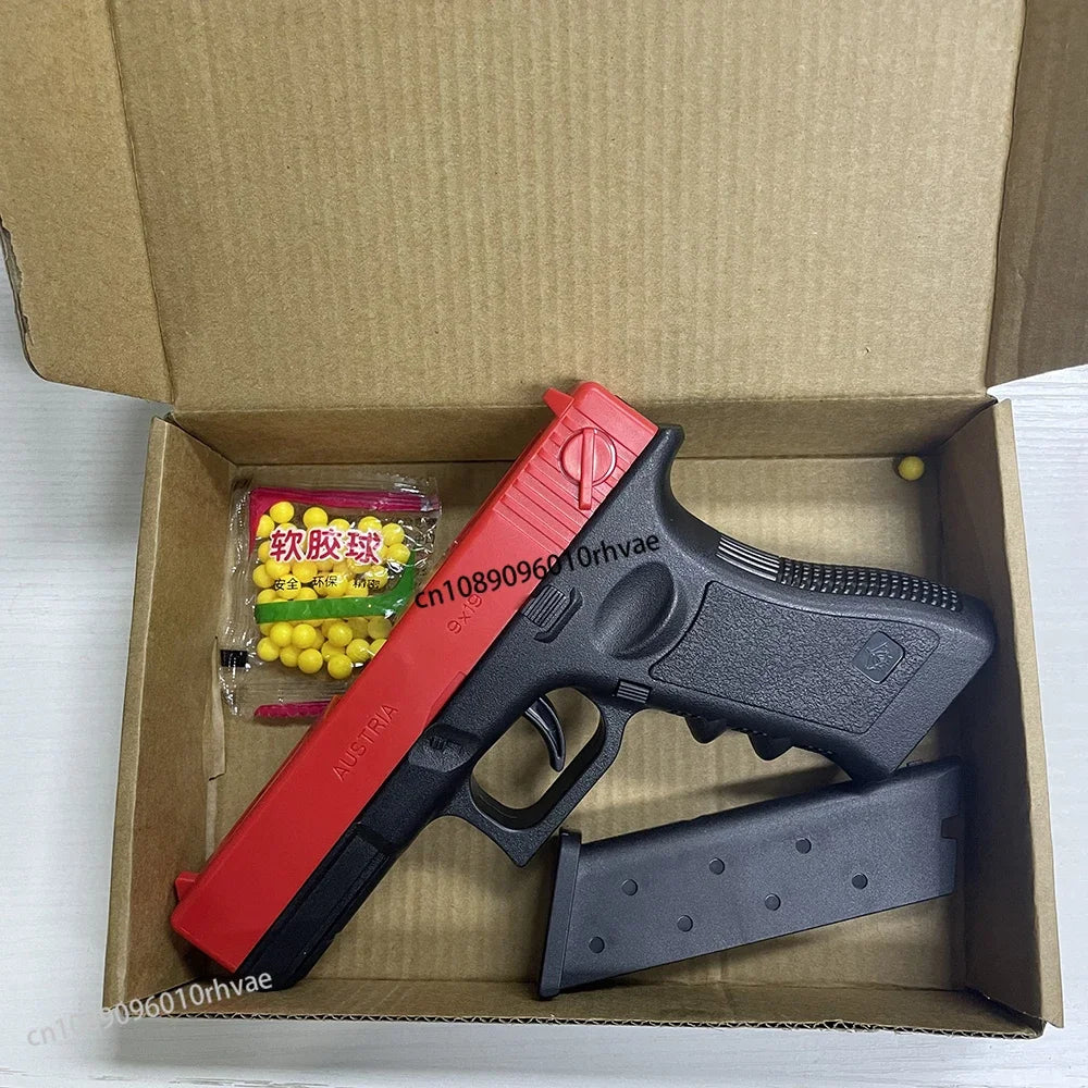 Pistola de balas suaves Airsoft Manual G17, pistola de juguete, revista inferior con láser, deportes al aire libre, arma de juego CS para niños y adultos, regalo