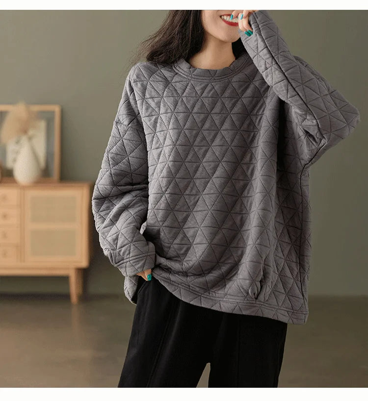 Amax luluE, ropa de moda de invierno para mujer, sudaderas con capucha holgadas e informales con diseño acolchado cálido, sudaderas clásicas de algodón de lujo para mujer