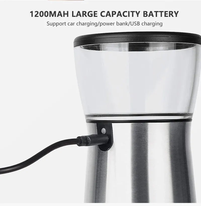 Molinillo de granos de café eléctrico recargable por USB, máquina de molino de café Manual de acero inoxidable, molinillos de granos, accesorios de cocina