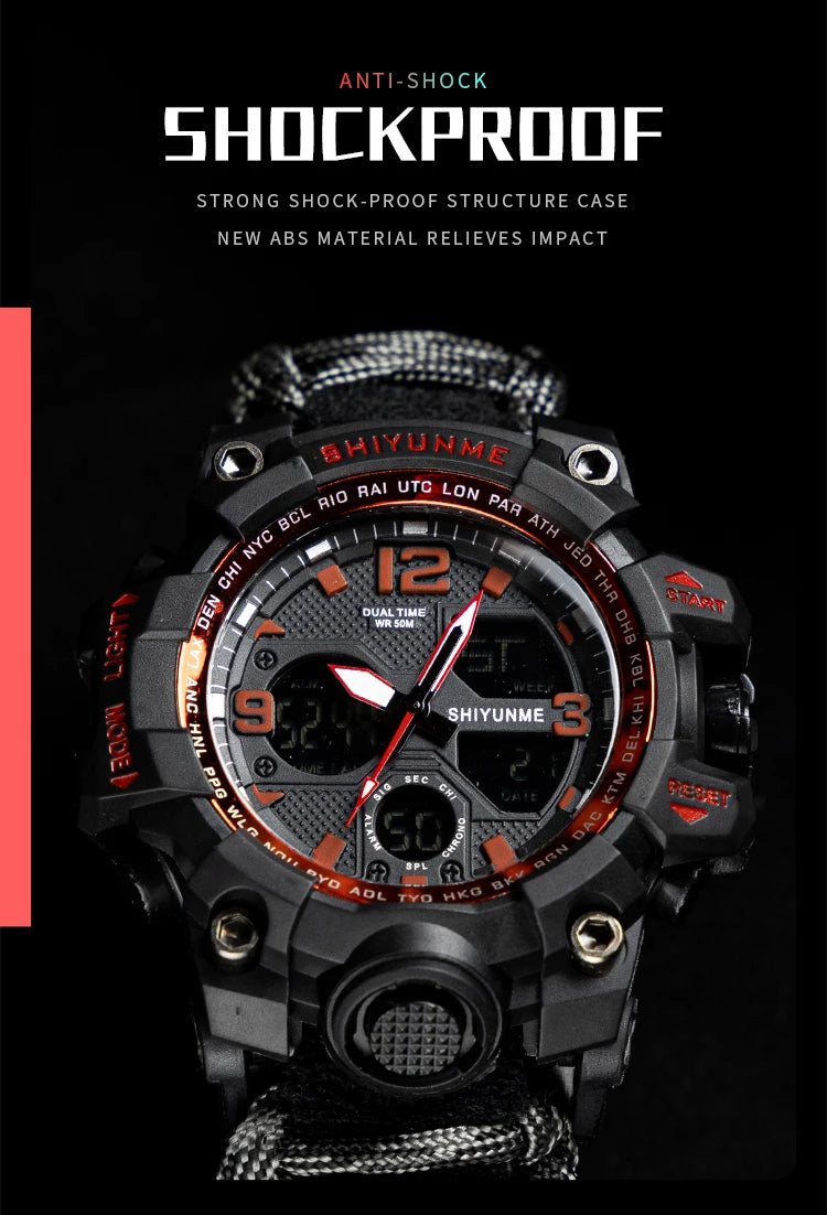 Reloj Militar SHIYUNME para Hombre con Brújula, LED y Temperatura