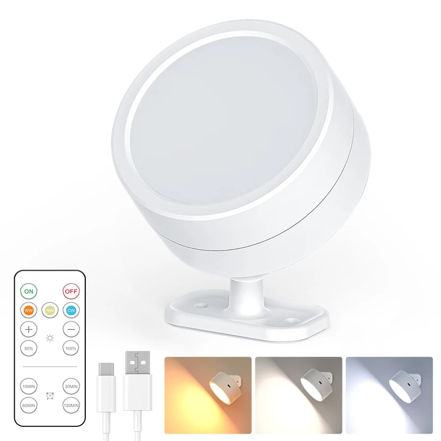 Foco LED Inalámbrico de Pared con Luz Nocturna