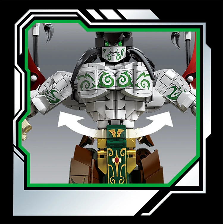 Bloques de Construcción 76112, Robot Mech Warrior, Alas Rojas, Cuchilla Verde, Modelo Dim-Blade, Kit de Bloques de Construcción, Juguete para Adultos y Niños, Regalos