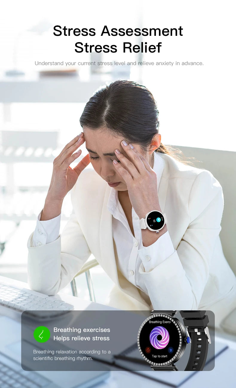 LIGE Reloj Inteligente Lujo con Diamantes GPS