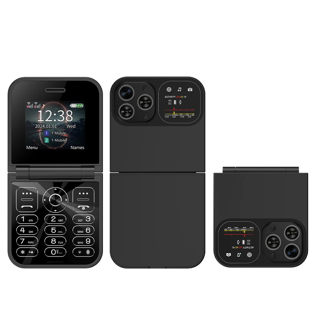 SERVO F15 Mini teléfono móvil pequeño con tapa 2 SIM en espera velocidad Dial linterna de voz mágica grabación de llamadas 2G GSM lindo teléfono móvil plegable