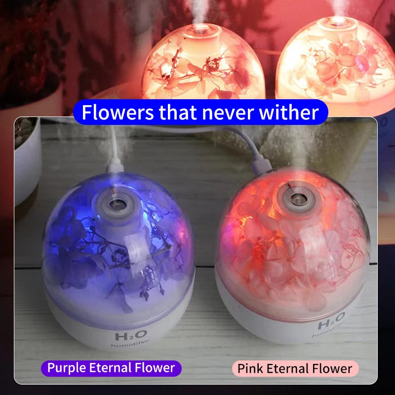 Humidificador Bola de Flores con Luz Nocturna