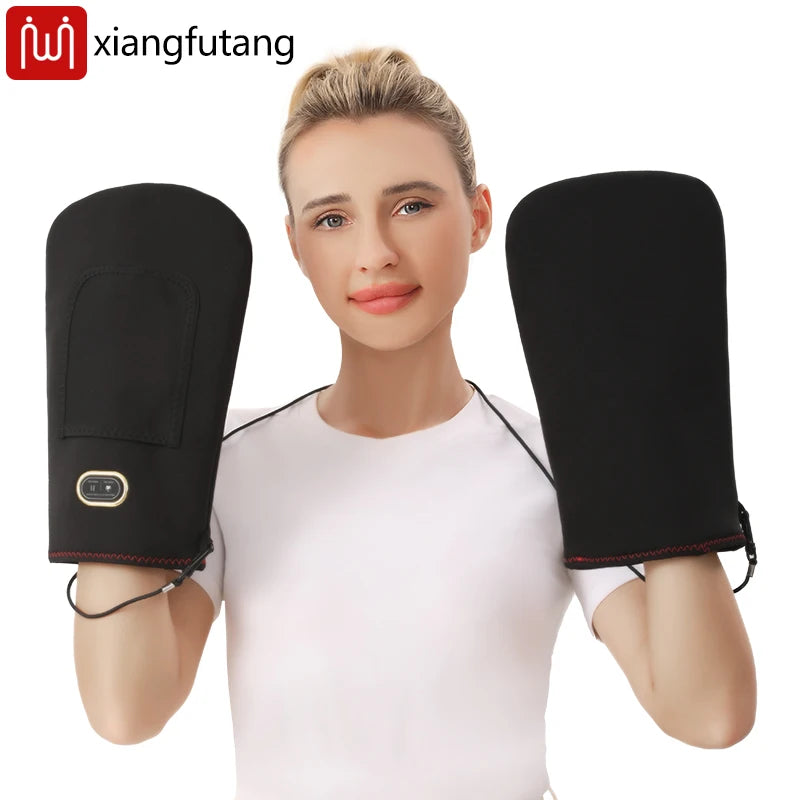 Guantes Eléctricos con Calor y Vibración, Masajeador con 3 Temperaturas Ajustables, Compresa Caliente para Aliviar el Malestar de Manos y Dedos