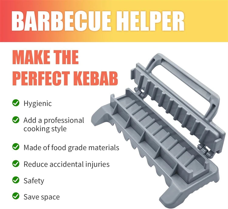 LMETJMA Prensa Grande para Hacer Kebab, Máquina Manual de Plástico para Hacer Kebab, Molde para Hacer Kabob, Brochetas para Barbacoa
