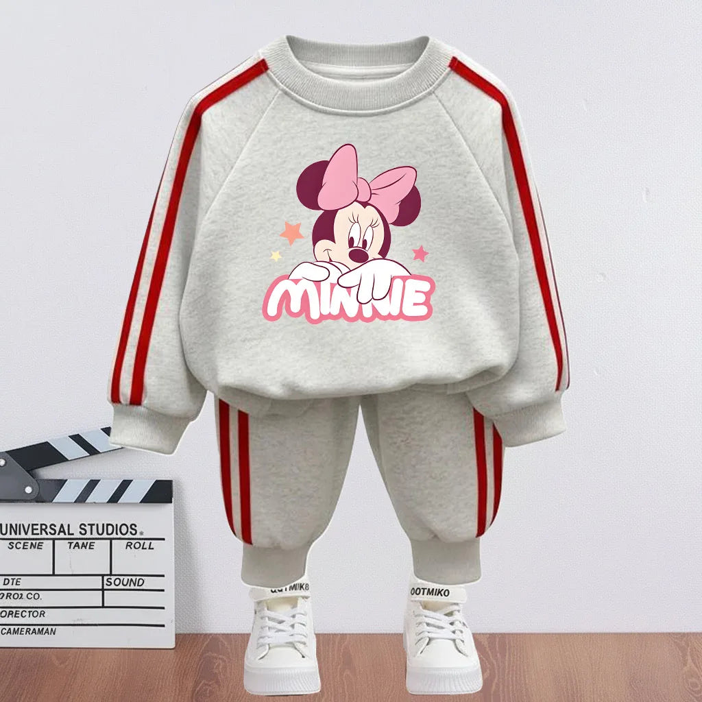 Conjunto deportivo para niñas con sudadera y pantalón a rayas