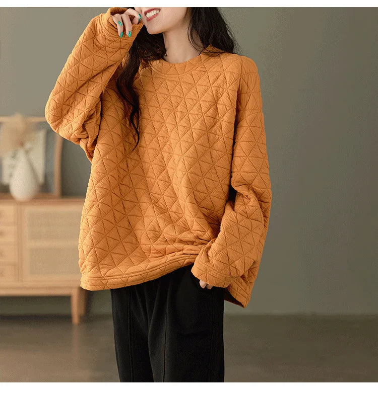 Amax luluE, ropa de moda de invierno para mujer, sudaderas con capucha holgadas e informales con diseño acolchado cálido, sudaderas clásicas de algodón de lujo para mujer