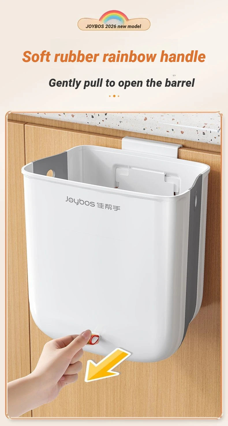 Cubo de basura colgante Joybos plegable con tapa para cocina y baño