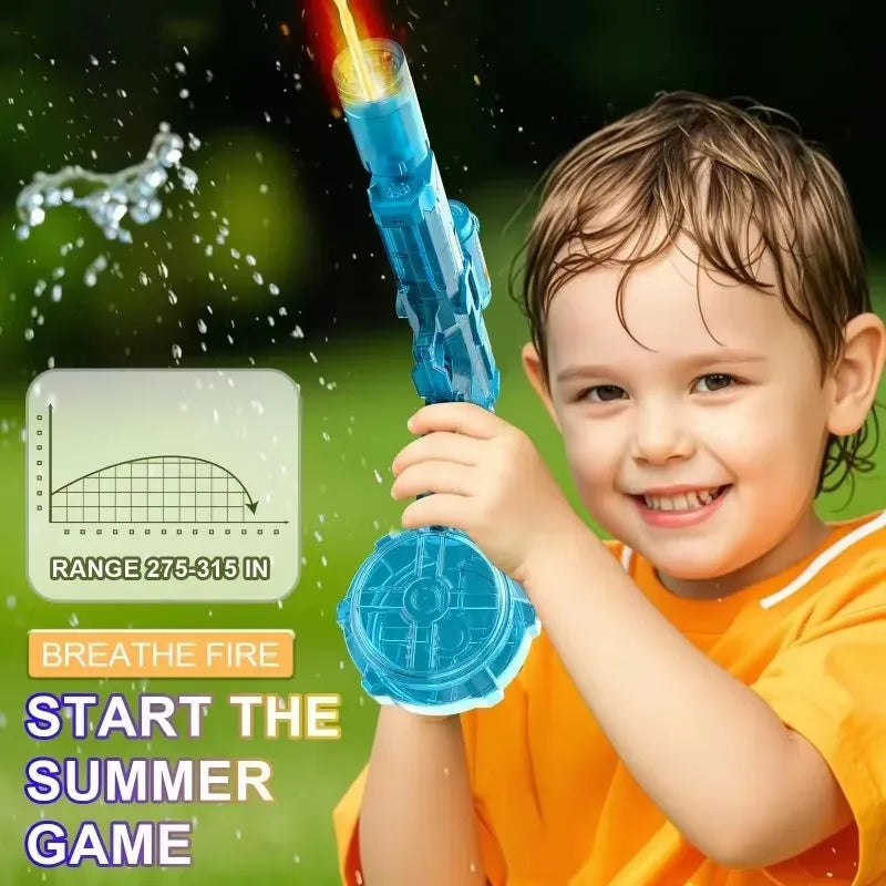 Pistola de Agua Eléctrica con LED y Llama para Niños y Adultos